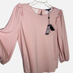 Adrianna Papell pink dot top.  Like new!  Size 1x.